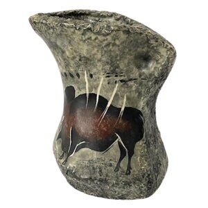 MCM handmade Andre Guiron signed Peint Lascaux pottery ewer.